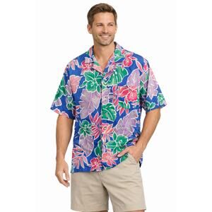 1990s HiHattie Hawaiian Floral Button Up Shirt Size Large